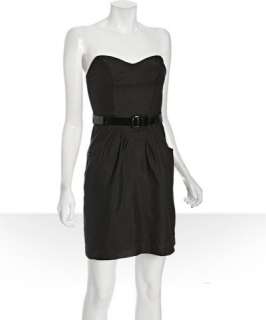 Frock by Tracy Reese black ribbed cotton silk Beverly strapless 