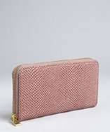 Kooba mulberry snake embossed leather zip continental wallet style 