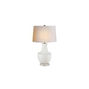 Chart House Arc Pot Base Form Table Lamp in Plaster White with Natural 