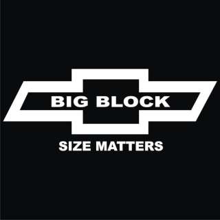 Chevy Big Block Size Matters S XL T Shirt 454 004X  