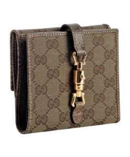 Gucci military green GG canvas New Jackie french wallet   up 