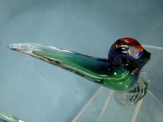 MURANO FINE ART GLASS BIRDS LABEL MULTI COLOR HAND MADE  