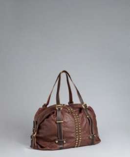 style #306758801 chocolate leather Underground West studded satchel