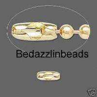 20 Brass Dog Tag Ball Chain Closures~3.2mm Link Clasps  