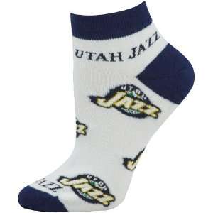 NBA Utah Jazz Ladies White All Over Team Logo Ankle Socks  