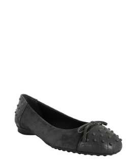 Tods grey suede Ball Dew rubber pebbled flats   