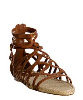Miu Miu brown strappy leather flat gladiator sandals   up to 