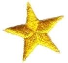 Three 3/4 Bright Yellow Star Iron On Patch 150032BY  