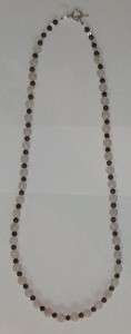 Genuine Garnets and Rose Quartz Sterling Silver 30 Necklace  