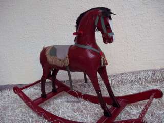 ANTIQUE GERMAN ROCKING HORSE 1880 WOODEN HORSE CAROUSEL HORSE 