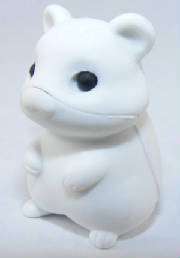 Genuine Japanese Iwako Hamster Animal Eraser, White  