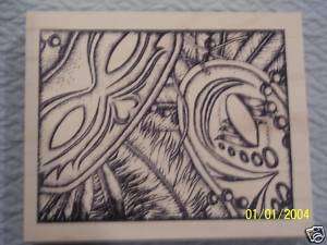Peddlers Pack Rubber Stamp Mardi Gras Mask   NEW  