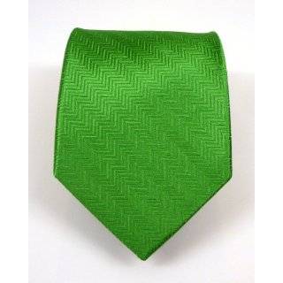 100% Silk Woven Solid Herringbone Clover Green Tie 