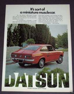 1972 DATSUN 1200 SPORT COUPEMINIATURE MUSCLE CAR AD  