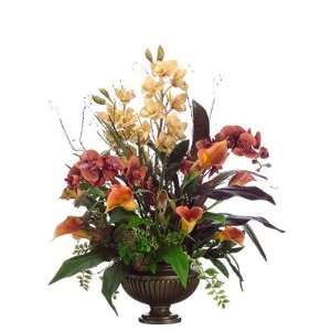    Orchids and Calla Lilies in Urn Faux Flowers
