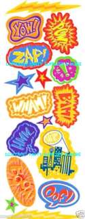 Super Hero Embossed Puffy Messages Pop Up Stickers  