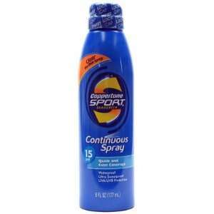    Coppertone Continuous Spray Sport SPF #15 6 oz. Waterproof Beauty