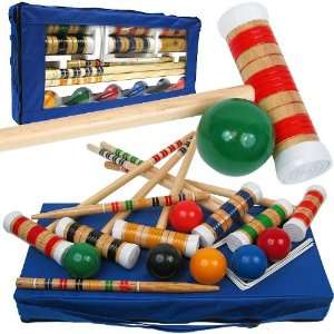 Large Complete Croquet Set with Carrying Case  Sports 