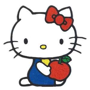Hello Kitty red bow holding an apple Heat Iron On Transfer for T Shirt 