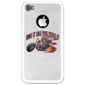  iPhone 4 Clear Case White Ride It Like You Stole It 