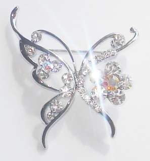  Shining Swarovski Crystal Pin/Brooch . Clear Shining crystal 