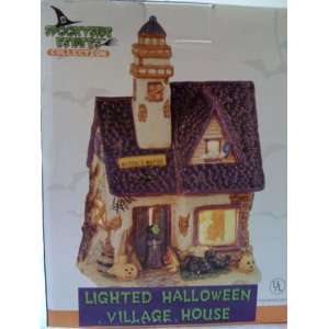    Lighted Halloween Village House   Witchs Watch
