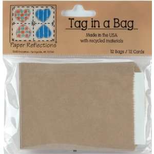  Tag In A Bag 2.5X4 12/Pkg White Gloss Tags/Kraft