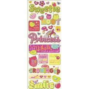    Berry Sweet Adhesive Chipboard Glitter Words & Ico