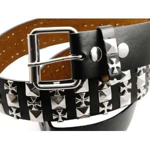  Studded Pyramid Iron Cross Leather Belt #35 Everything 