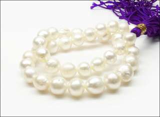   BAROQUE 10 12MM NATURAL SOUTH SEA PEARL NECKLACE14K GOLD CLASP  