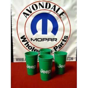  Jeep Green Plastic Drinking Cups cup 22 Ounce Set of (4 