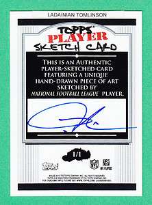 2010 Topps LaDainian Tomlinson Player Sketch Card Autograph 1/1  