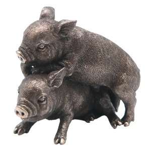 Mini Bronze Pigs Sculpture 
