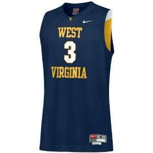  Nike West Virginia Mountaineers #3 Navy Blue Twilled Basketball 
