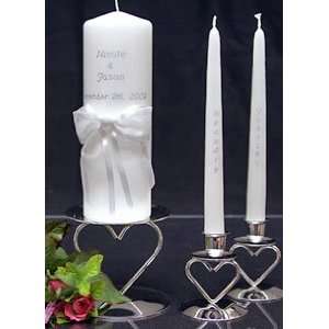   Candle   Organza Bow Set with Matching Taper Candles