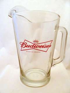 Vintage Budweiser Beer Bar Glass Pitcher Retired BowTie Logo 48 oz 