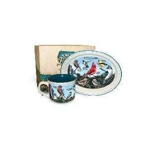  American Expeditions Wild Bird Collage Soup Mug & Plate 