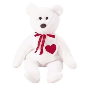  TY Beanie Baby   VALENTINO the White Bear Toys & Games