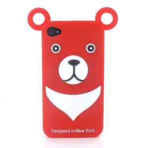  Red 3D Bear Design Silicon Case / Cover / Skin / Shell for 