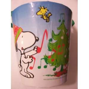  Peanuts Holiday Paper Pail ~ Snoopy and Woodstock with 