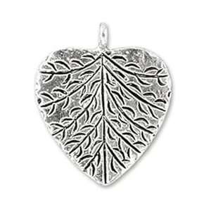  Blue Moon Plated Metal Dangle Charms Silver Leaf 6/Pkg 