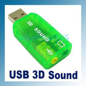   Mic Speaker Audio 5.1 channel 3D Sound Card Adapter Virtual Mini New