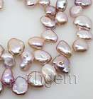 10mm natural purple pearl loose beads gem 15long