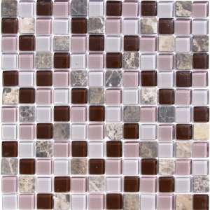   Emprador Stone & Glass Mosaic 1x1 (Priced Per Sheet) 