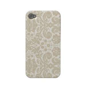  Ornate floral art nouveau pattern beige Iphone 4 Covers 