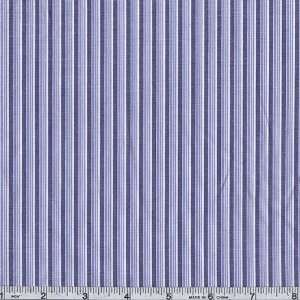  58 Wide Chelsea Cotton Shirting Striped Blue Fabric By 