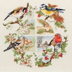  Birds and Seasons   Cross Stitch Kit Arts, Crafts 