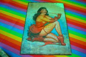 BETTIE PAGE PIN UP GIRL metal PLAQUE  