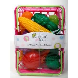  Cookin for Kids Food Shopping Basket 20 Piece Play Set 