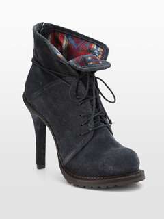 Elizabeth and James   Base Suede & Cotton Ankle Boots    